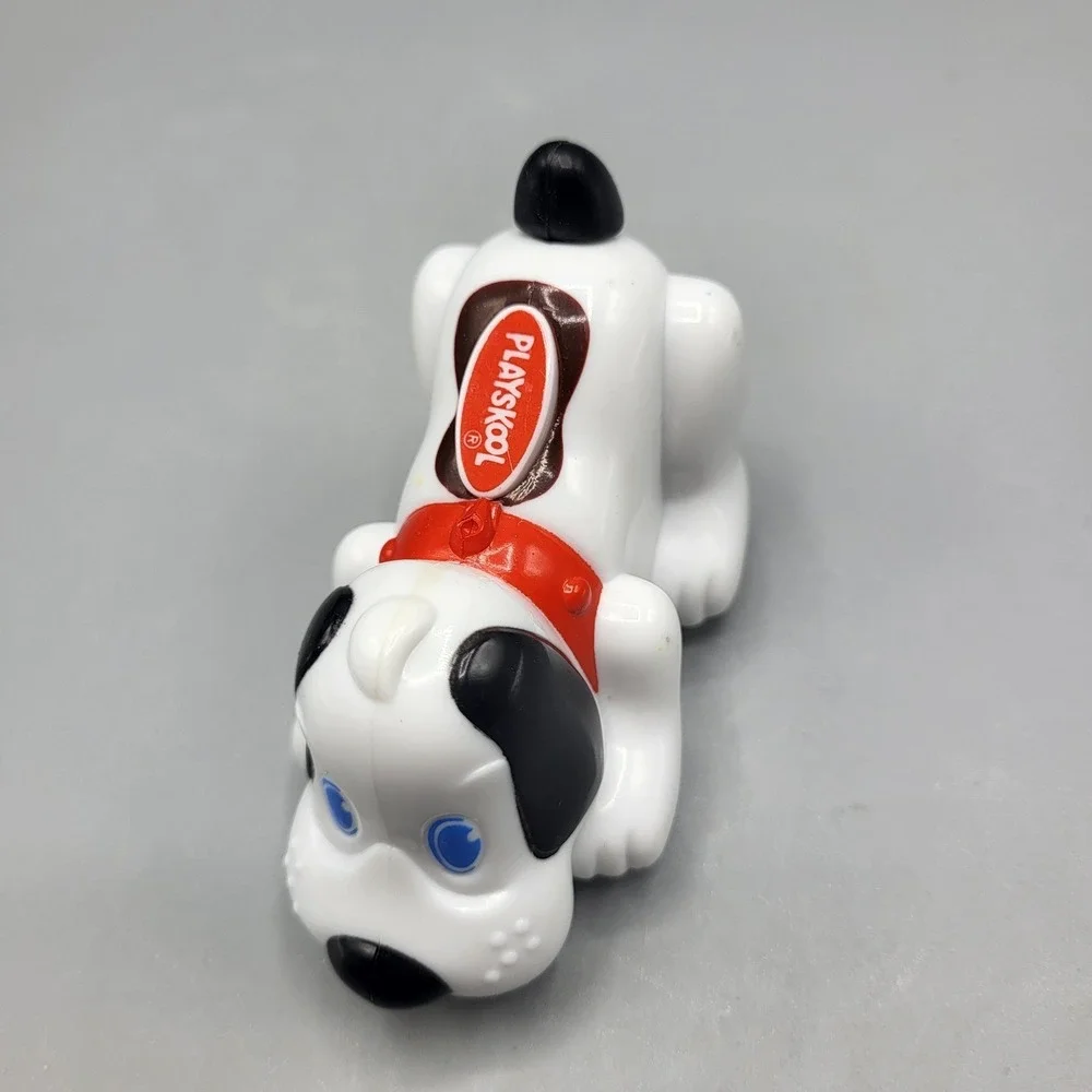 Playskool Puppy Dog Rolling Toy Wendy's Kids Meal 2001 Vintage White Black Red